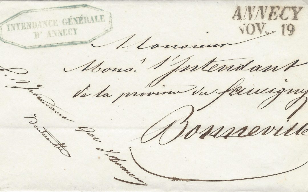 1819 – 1860 : La Franchise Postale à Annecy (II)