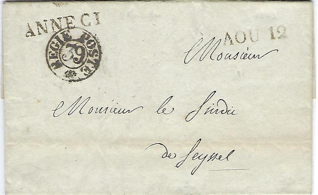 1819 – 1860 : La Franchise Postale à Annecy (III)