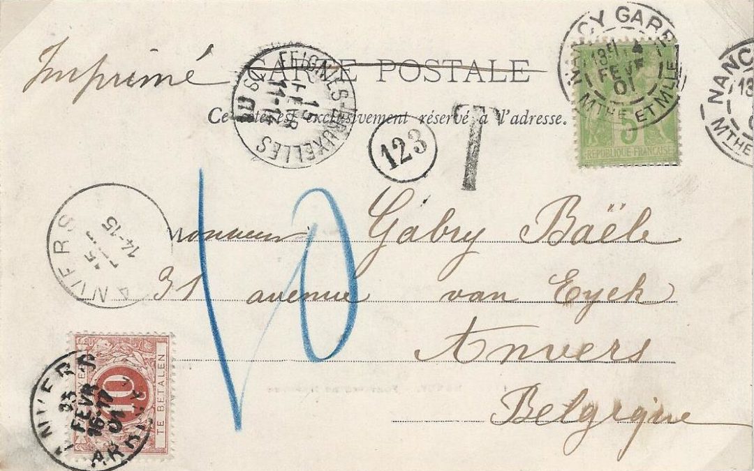 Novembre 1899 – Tarif pour les Cartes Illustrées