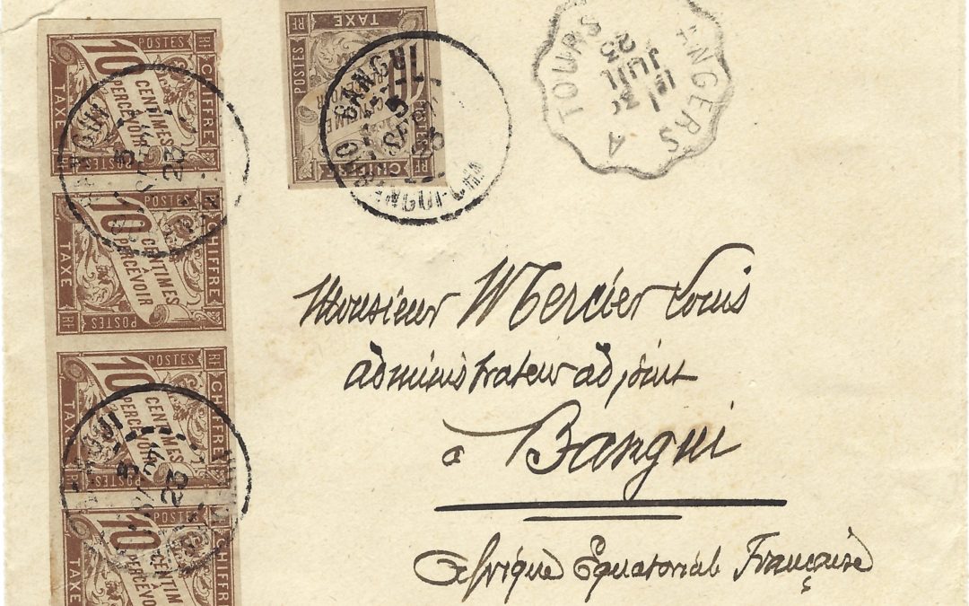 1923 : Une lettre de la poste ferroviaire pour Afrique Equatoriale Française